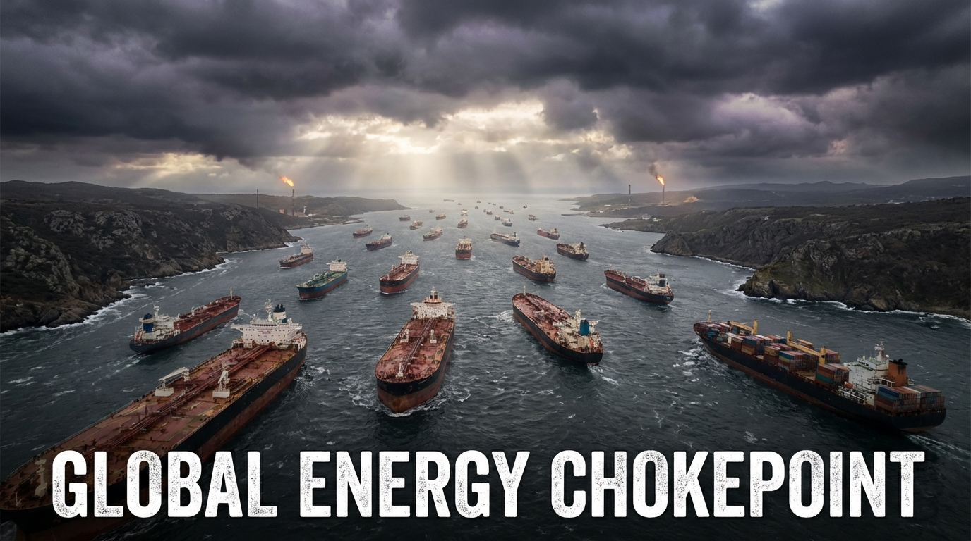 산업 단지와 연기, 에너지 비용 상승의 시각화